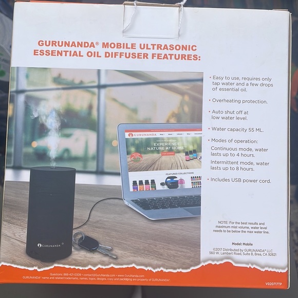 GURUNANDA Mobile Ultrasonic Essential Oil Diffuser - Picture 2 of 4